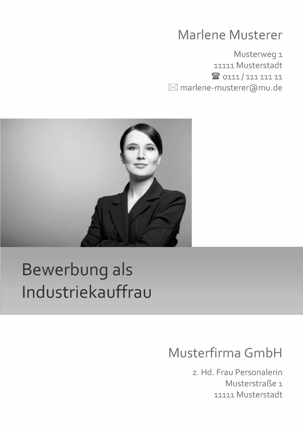 Deckblatt Bewerbung 31 - Bewerbung als Industrikauffrau / Verwaltungsfachangestellte / Sachbearbeiterin / Teamleiterin
