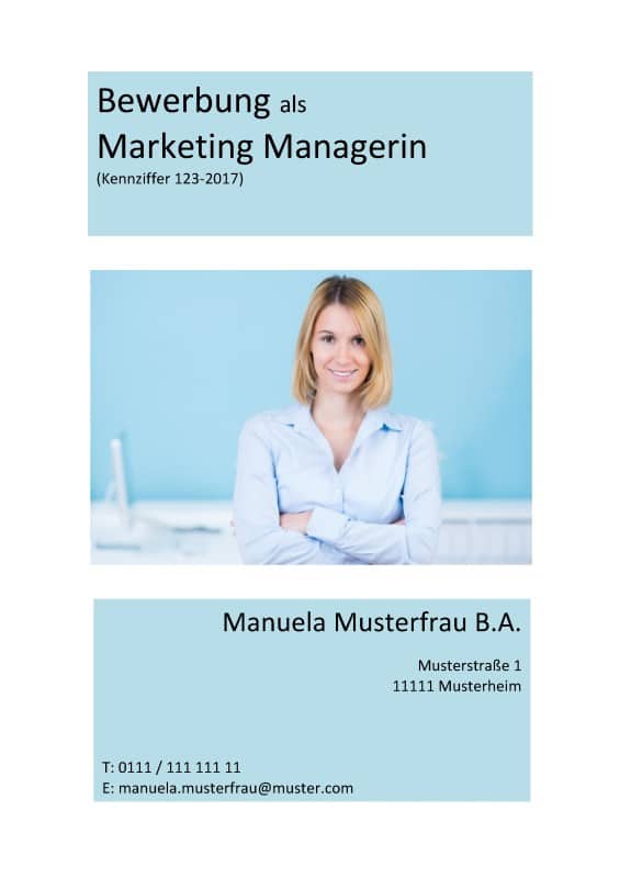 Download Deckblatt Muster und Vorlage für Marketing Manager, Marketingfachkräfte und weitere Kommunikationsberufe.