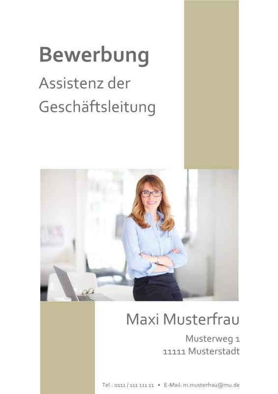 Kostenloses Deckblatt für Assistenz / Assistenz der Geschäftsleitung / Sekretärin / Teamassistenz bzw. Teamassistent und Teamassistentin.