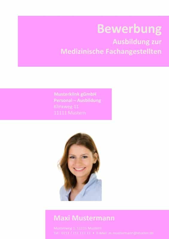Kostenloses Muster für ein Deckblatt in OpenOffice (.odt) - Berufe im medizinischen / tiermedizinischen / zahnmedizinischen Bereich.