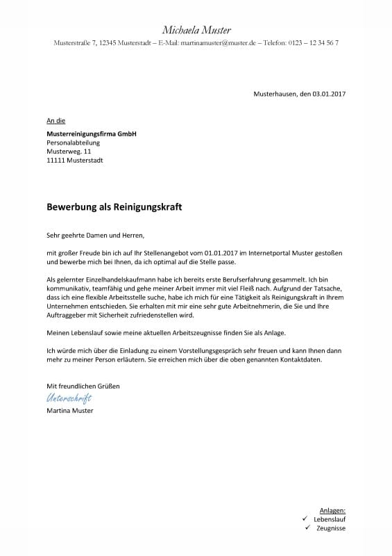 Verkäuferin ungelernt bewerbung 3 Bewerbungsschreiben